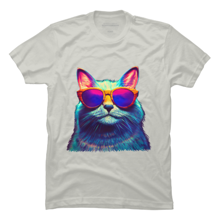 Cat Wearing  Colorful Sunglasses - Colorful cat with sunglasses