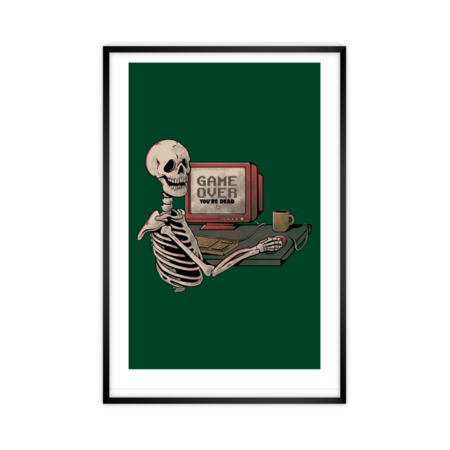 Game Over Skull - Funny Geek Skeleton Gift by EduEly