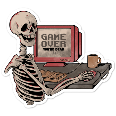 Game Over Skull - Funny Geek Skeleton Gift