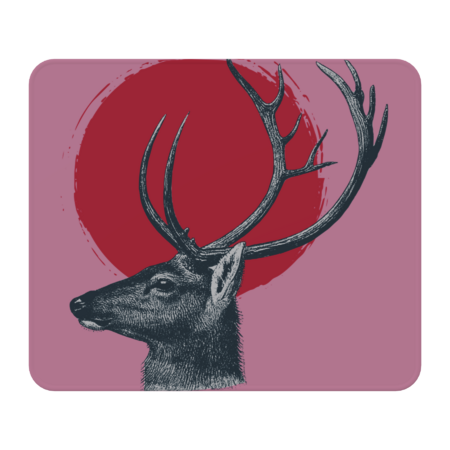 Deer and Red Moon by LiartesStudio