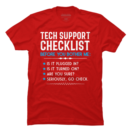 Tech Support Checklist Funny Computer Geek