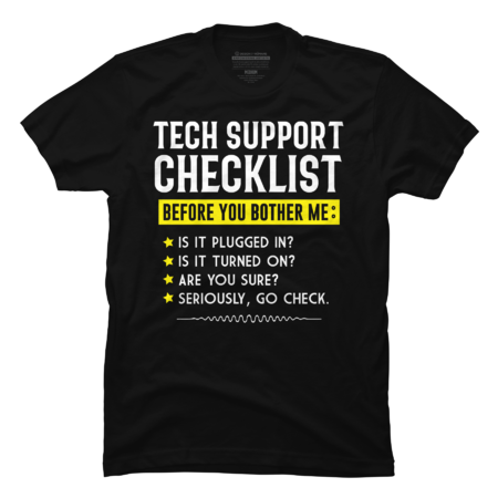 Tech Support Checklist Funny Computer Geek