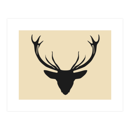 Black deer head emblem