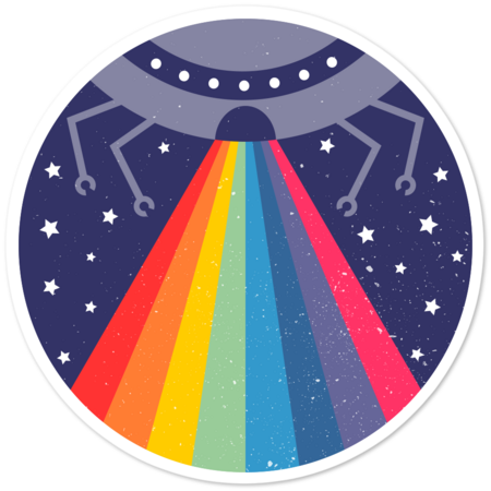 Rainbow UFO Abduction by MusingTreeDesigns