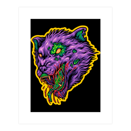 Scary werewolf head apparel design