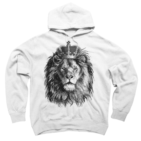 African Lion with a Crown in Black and White by IrisSage