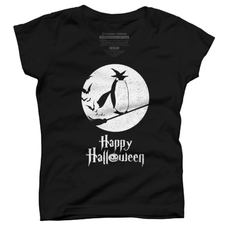 Funny Halloween Costume Witch Penguin T-Shirt by RosieMM