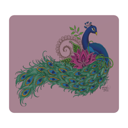 Peacock and Lotus by tigressdragon