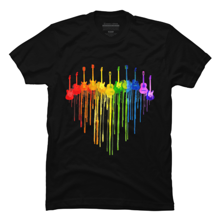 Rainbow Guitar Heart Guitar Music Lover Gay Pride LGBT Gifts by ToruSanogawa