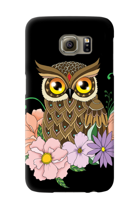 Spring Flowers Owl by tigressdragon