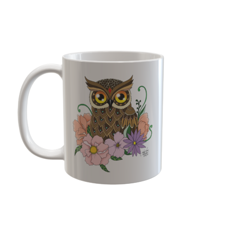 Spring Flowers Owl by tigressdragon