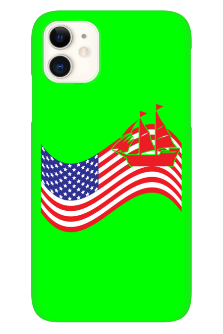 sailboat sailing on american flag by Alifha
