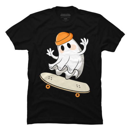 Halloween Ghost Skateboard Tee Shirt Halloween Skateboarding