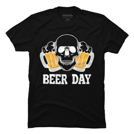 International Beer Day, Old school skull with pints by restlessdesign