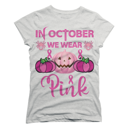 In October We Wear Pink Ribbon Leopard Pumpkin