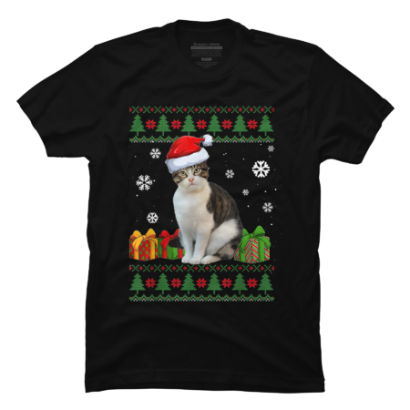 Cat Santa Hat Ugly Christmas Sweater
