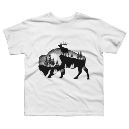 Cows Funny Bison National Park nature Protect Animal Art by Henlenn