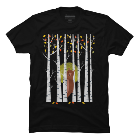 Fall Autumn Cute Bear In Trees Leaves Outdoor Nature Season by JPUnsolicited