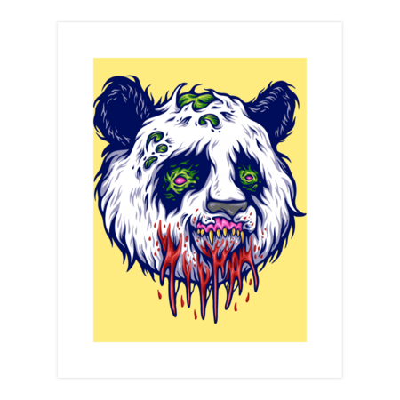 Scary panda head monster shirt design by ArtGraris