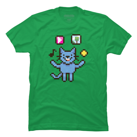 Pixel art cat juggles media content and coin by SimpleJo