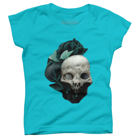 Skull with green leaves by VanessaGF