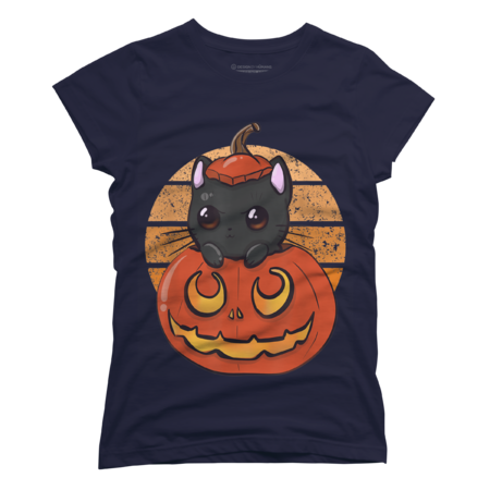 Black Scary Cat Pumpkin Halloween Costume by MisaelAditya