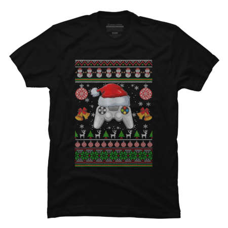 Controller Santa Hat Video Games Ugly Christmas Sweater by Giogi