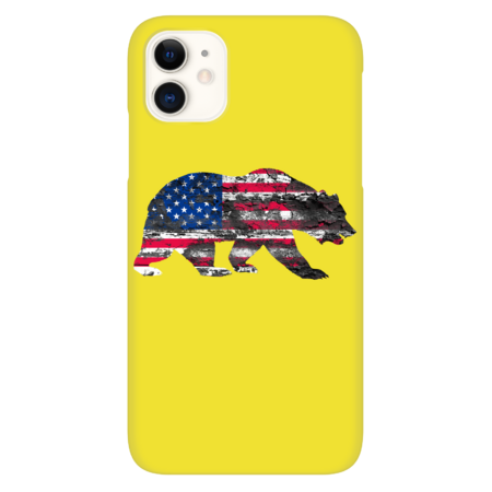 Patriotic July Fourth for Bear Lovers Distressed USA Flag by Snasstudios