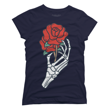 Skeleton Hand with Rose by rukurustudio