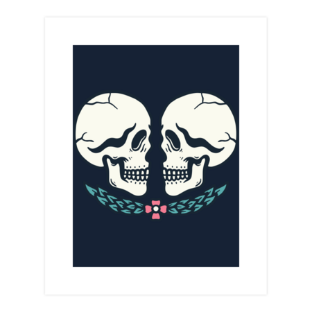 Couple Skull Illustration by rukurustudio