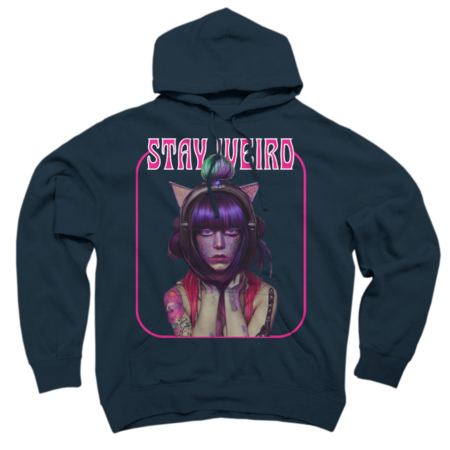 Stay weird | Colorful vibrant portrait of cat Girl
