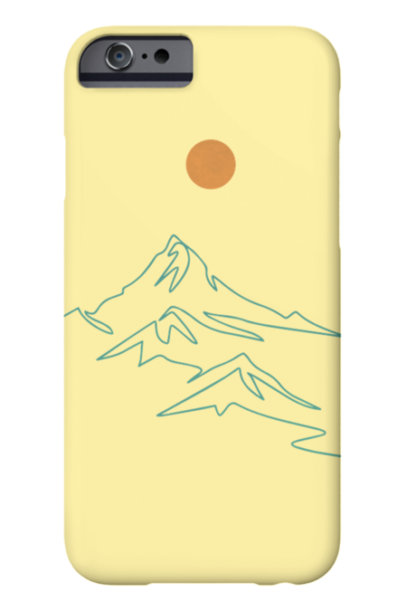 minimalist sun and mountain by vakingchit