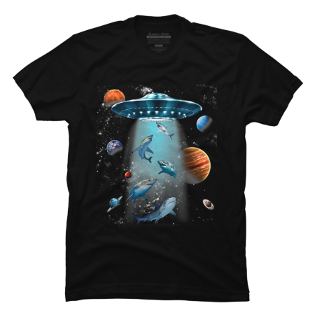 Galaxy Space  Sea Ocean Sharks T-Shirt by Truemilk