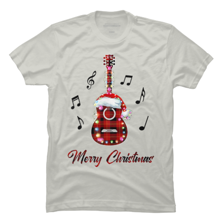 Christmas Guitar Red Buffalo Plaid Music Lovers Xmas Noel by AlexanderDD