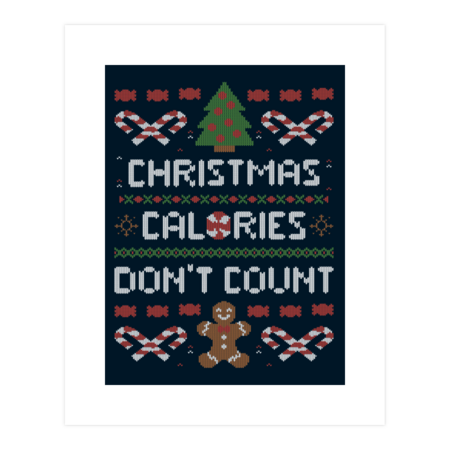 Christmas Calories Don't Count  - Funny Ugly Sweater Xmas Gift by EduEly