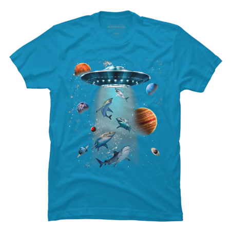 Galaxy Space Sea Ocean Sharks Shirt by Pamper