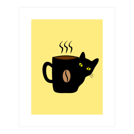 Coffee Cat Silhouette by AkhyarStudio