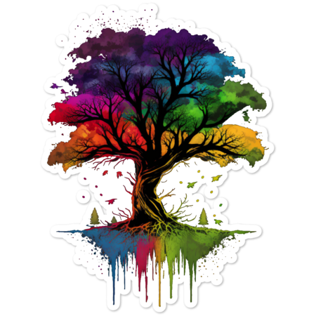 Rainbow Oak Tree by Ajolan