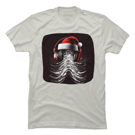 Santa Hat With Head Phone Sound Wave by AgeOfWords