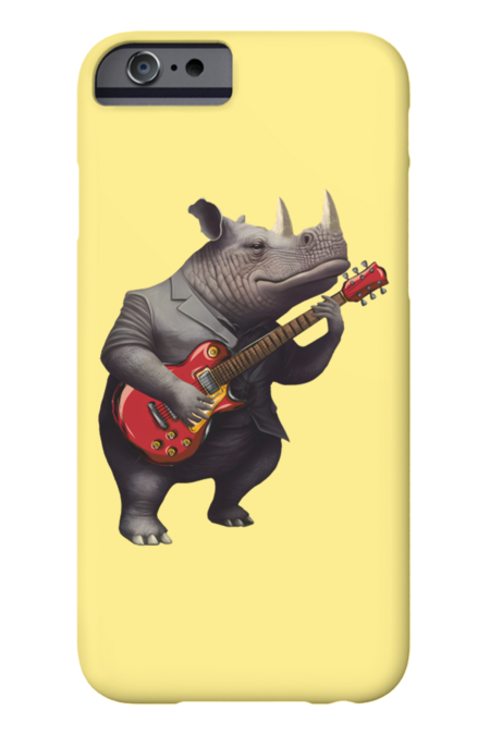 Rhino playing guitar |  Rhinoceros playing electric guitar by Designbyhy
