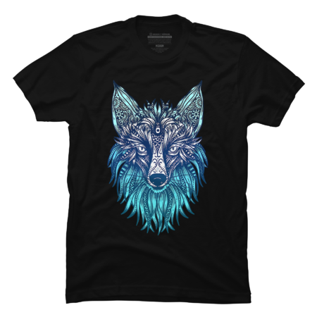 Tribal  Arctic Fox Face T-Shirt by MAYXUC