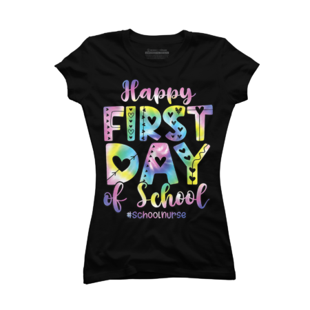 Tie Dye School Nurse Happy First Day Back To School by DesignNIcePro
