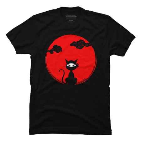 Cat Ninja Red Moon Black Cloud by AkhyarStudio