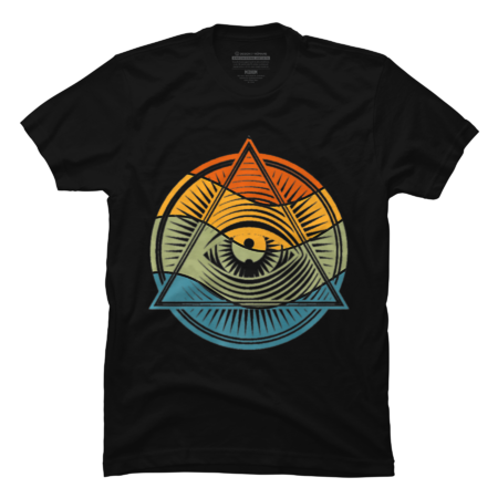 Vintage Rainbow Mystical Pyramid Eye All Seeing Eye by GraceLamb