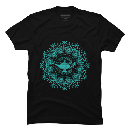 Genie's Lamp Teal Mandala T-Shirt by WinterJJ
