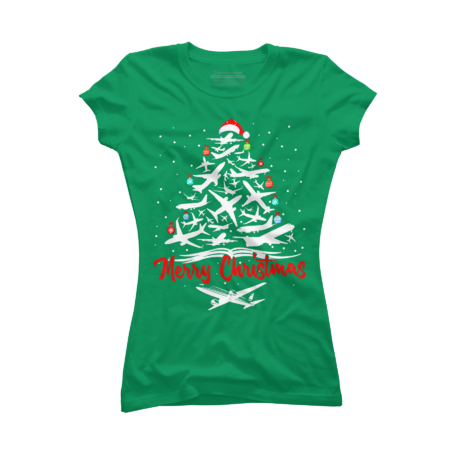 Airplane Christmas Tree  T-Shirt by Icepeach