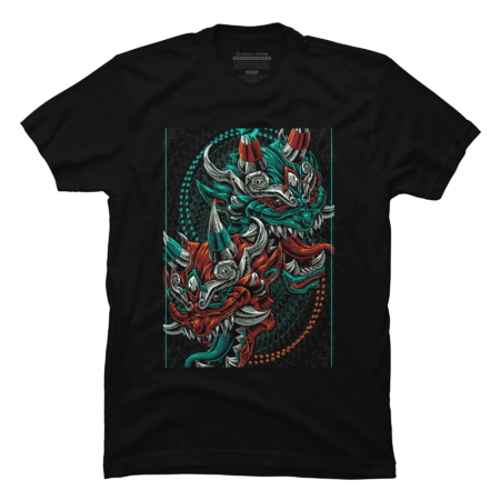 Two headed twin devil japanese dragon T-Shirt by Icepeach