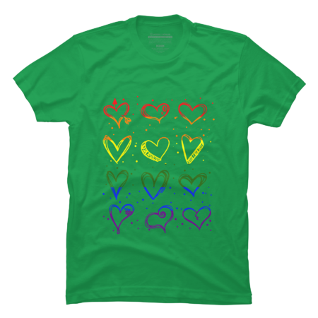Gay Pride Hearts T-Shirt by Classmates