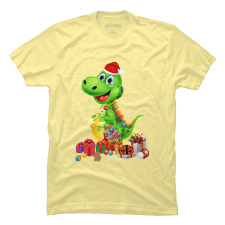 Cute Dinosaur Christmas Tree T-Shirt by CorvusAttic
