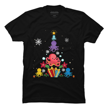 Funny Octopus Christmas Tree T-Shirt